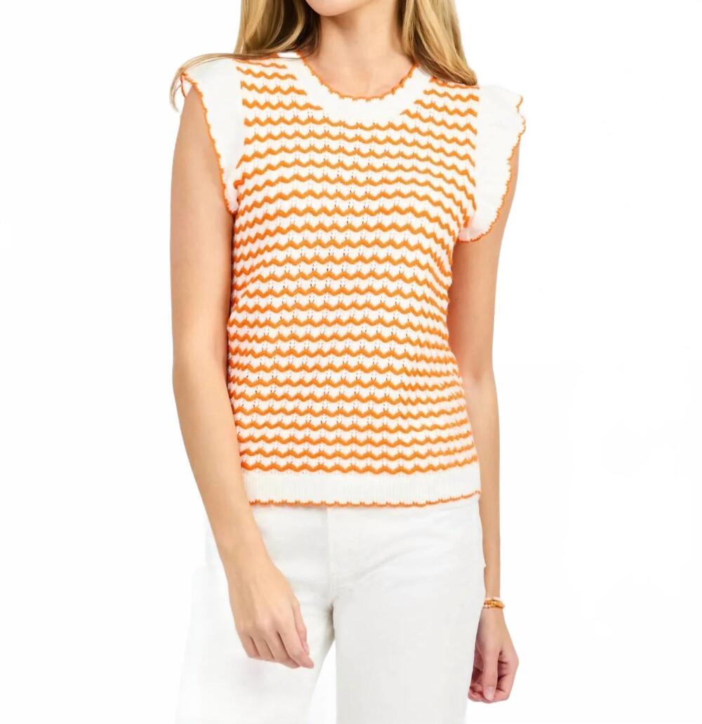 NEW MARY SQUARE oakley sweater in white orange wave